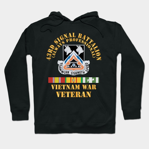 43rd Signal Battalion - Vietnam War Veteran - DUI w VN SVC X 300 Hoodie by twix123844